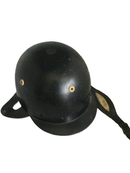 Vintage 70s Equestrian Jumping Hard Helmet Leather Harness Vents main image 7